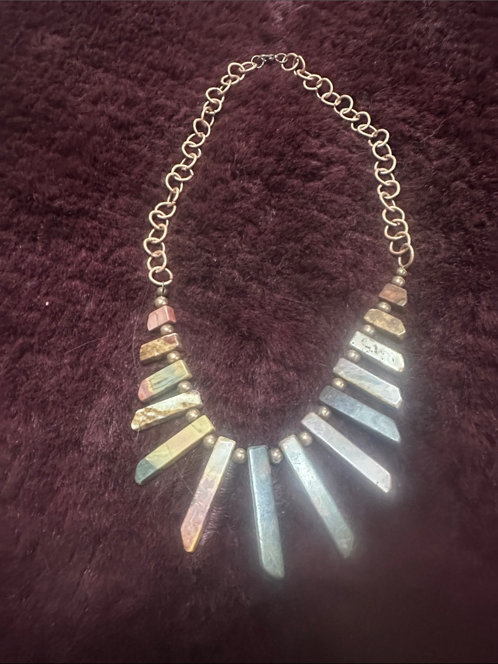 Multi-Color Crystal Spike Statement Necklace - Women's Jewelry